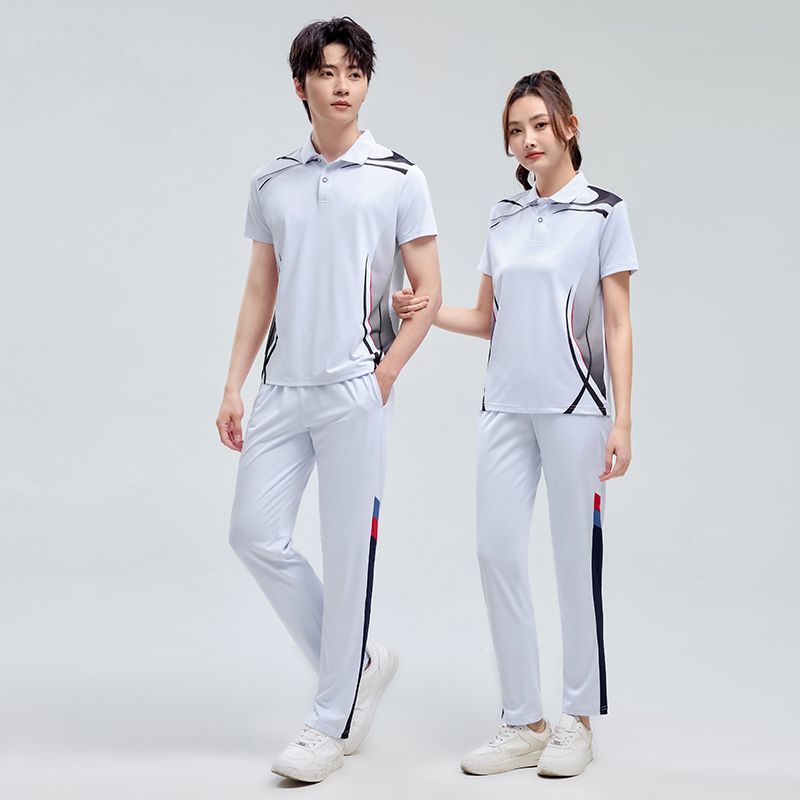 Team Sports - 夏ユニセックススポーツトラックスーツセット男性女性ランニングジムワークアウトチーム制服学校学生カジュアル半袖長ズボン
