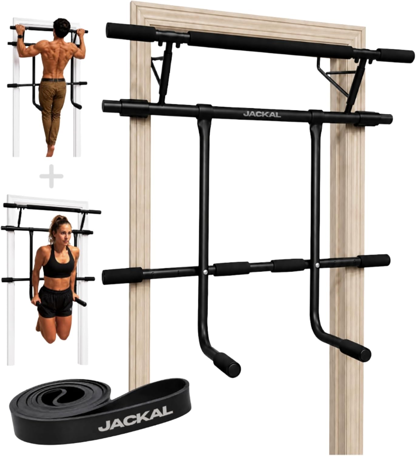 Door Pull Up Bar No Screw - オールインワンのドアに取り付け可能な懸垂・ディップスタンド。折りたたみ式で、自重トレーニングに最適。コンパクトに収納可能で、ネジは不要。ドアに傷をつけずに取り付け可能。高い耐荷重。