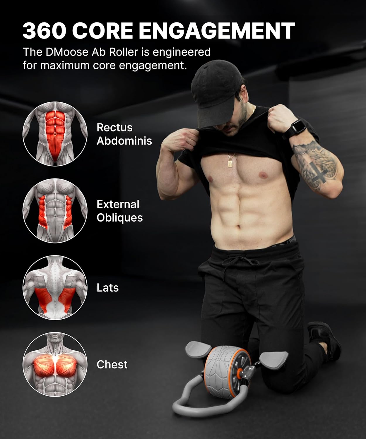 DMoose フィットネス アブローラーホイール 肘サポート - Ab Roller Wheel With Elbow Support のレビューと価格