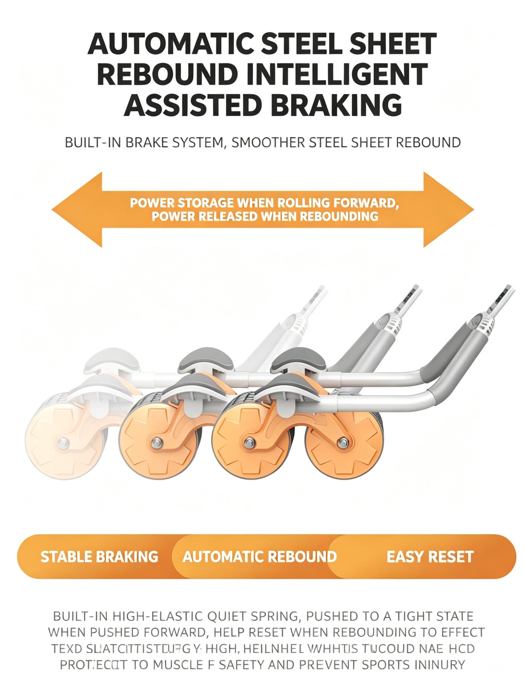 肘サポート付き自動リバウンドアブホイール、スマホスタンド付き - Ab Roller Wheel With Elbow Support のレビューと価格